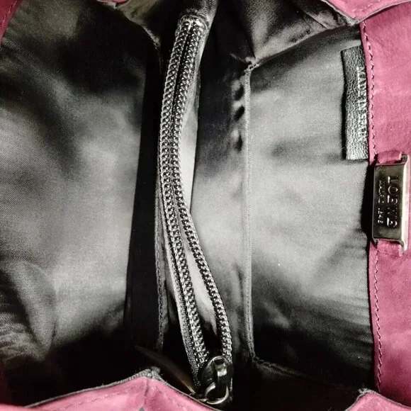 Authentic Loewe Shoulder Bag Bordeaux Suede Leather - Picture 8 of 9